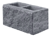 Камень бетонный угловой Колотый 2-х пустотный					